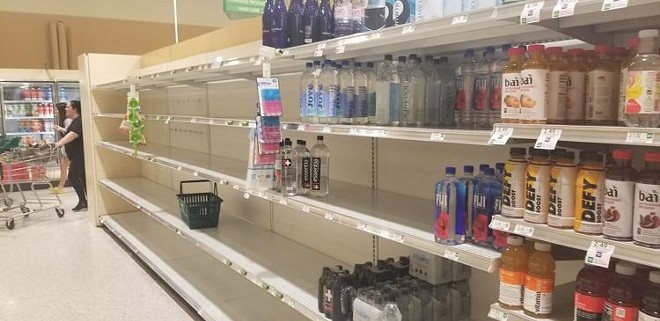 Floridians emptied shelves of water and other supplies as Hurricane Ian loomed. - Photo via Jim Turner