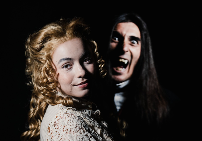 Noa Friedman (Mina) and Giles Davies (Dracula). - Photo courtesy Pritchard Photography.