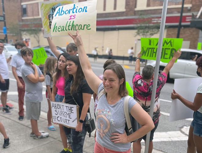 Councilwoman Lynn Hurtak attends a reproductive rights rally in Downtown Tampa. - Lynn Hurtak via Twitter