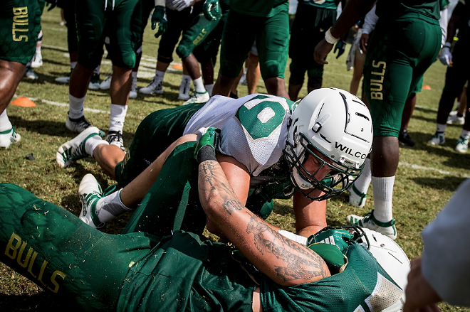 A fall football practice at the University of South Florida in Tampa, Florida. - USF Athletics
