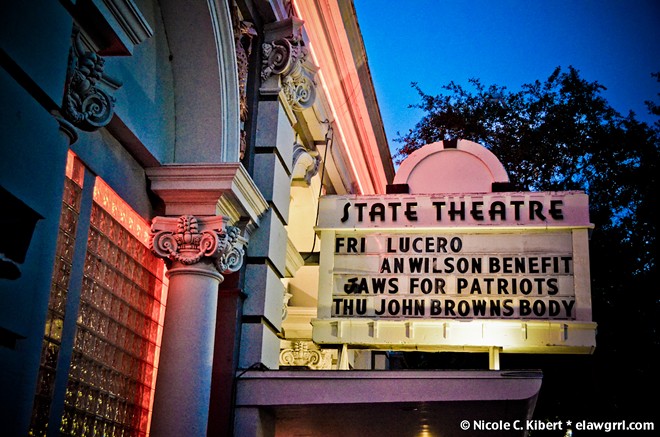 The marquee outside State Theatre in St. Petersburg Florida when Lucero played on May 25, 2012.