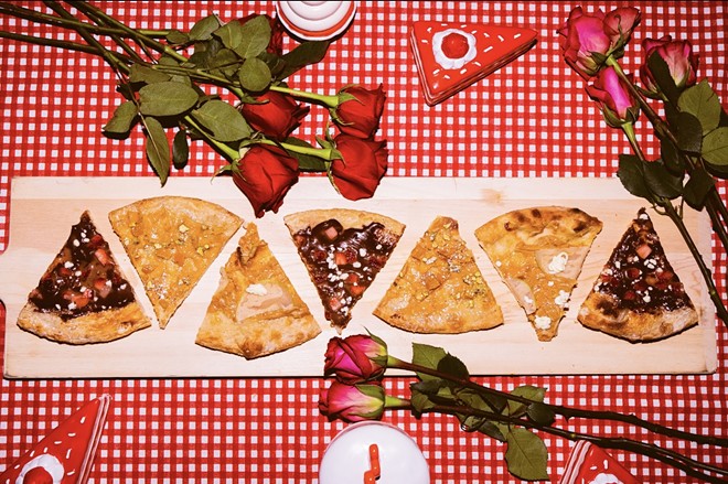Forbici's offers a dessert pizza sampling for this year's Valentine's special. - c/o Forbici