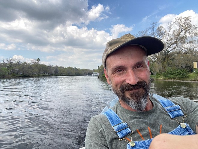 Former Axios reporter, and 2010 Pulitzer finalist, Ben Montgomery on the Hillsborough River last weekend. - Photo c/o Ben Montgomery