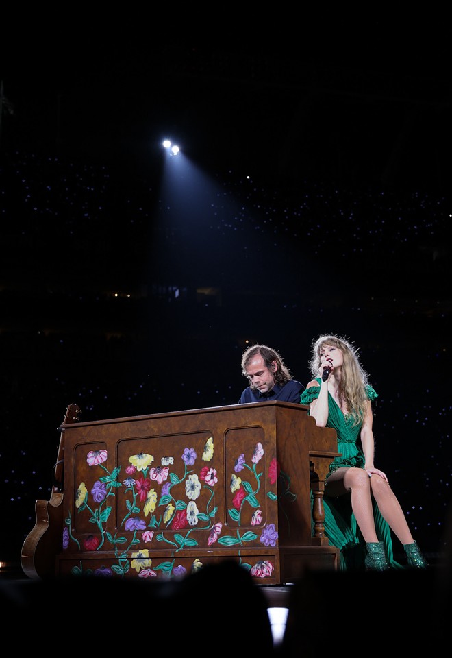 Aaron Dessner (L) and Taylor Swift at Raymond James Stadium in Tampa, Florida on April 15, 2023. - Photo c/o TAS Rights Management