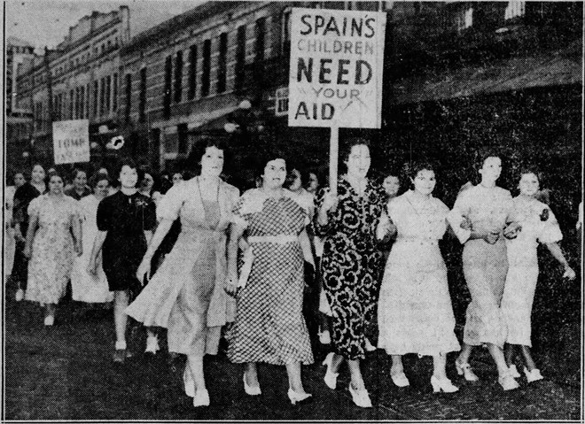 In 1937, less than a year after Francisco Franco’s fascist Nationalist Party started the Spanish Civil War, Blanco was one of about 5,000 Latinas who marched west on Seventh Avenue to downtown Tampa - c/o Sarah McNamara