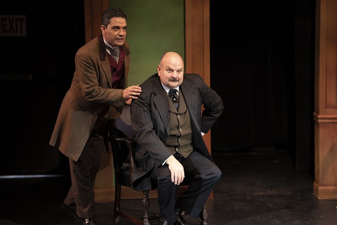 In freeFall Theatre's 'Baskerville,' the inimitable Matthew McGee (R) brings his usual intelligence and charm to the role of sidekick. - Photo by Dalton Hamilton