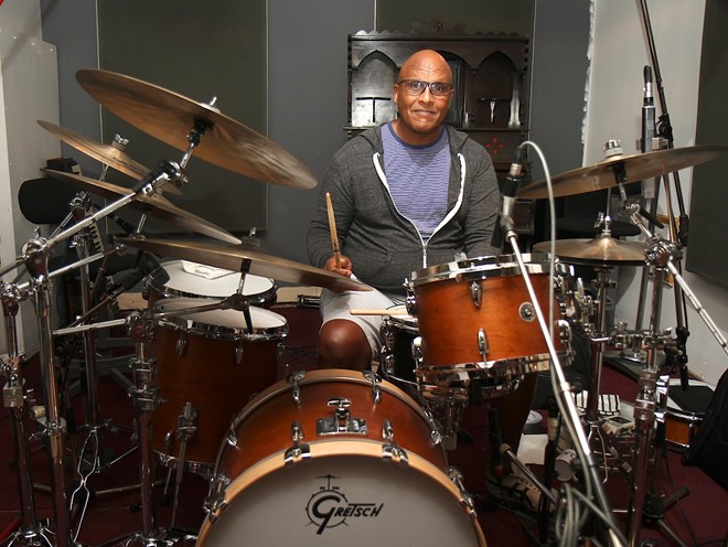 Steve Ferrone, who plays Floridian Social in St. Petersburg, Florida on Feb. 29, 2024. - Photo via gretschdrums/Twitter