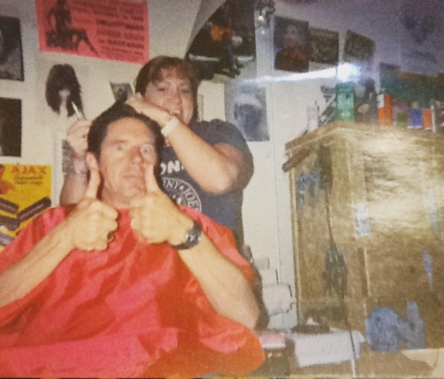 John Doe from X gets a haircut from Mimi Reilly - Photo via Star Booty/Facebook
