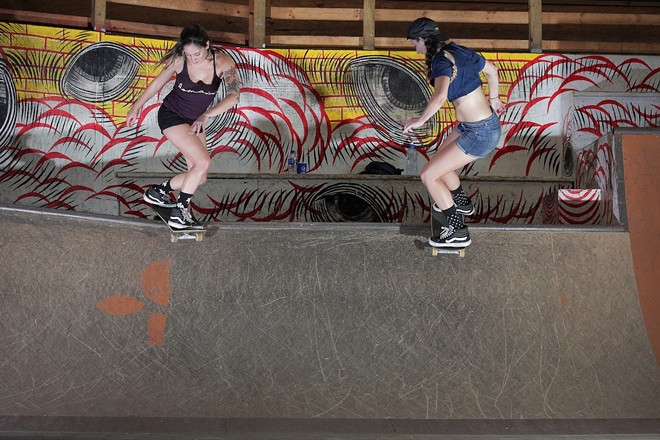 The Skatepark of Tampa holds free, monthly girls Saturday skate clinics