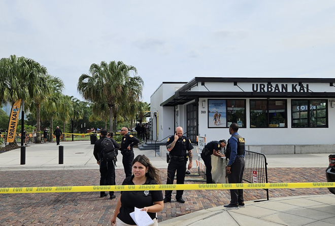 Police outside Tampa Armature Works in Tampa, Florida on April 9, 2024. - Photo by Ray Roa