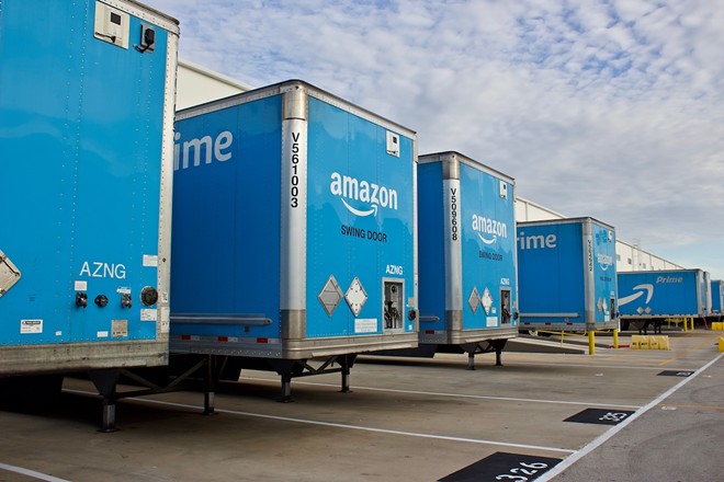 Amazon trailers in Miami, Florida. - Photo via Lawr/Adobe
