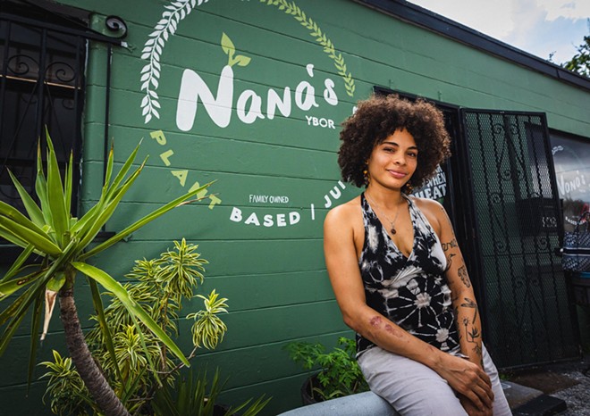 Nana's owner Anisa Mejia poses outside of her restaurant and smoothie spot at  1601 E 4th Ave. - Dave Decker