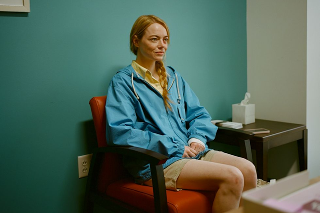 Emma Stone in 'Kinds Of Kindness,' which screens at the Tampa Theatre in Tampa, Florida on July 5, 2024. - Photo by Yorgos Lanthimos via Searchlight Pictures