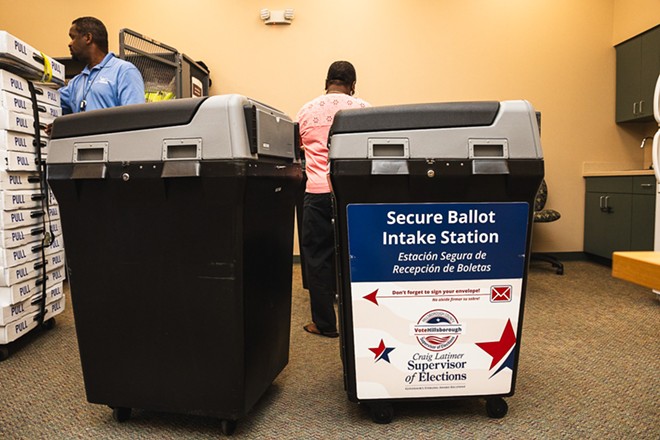 An early voting site at the Seffner-Mango Branch Library in Seffner, Florida on Aug. 2, 2024. - Photo by Dave Decker