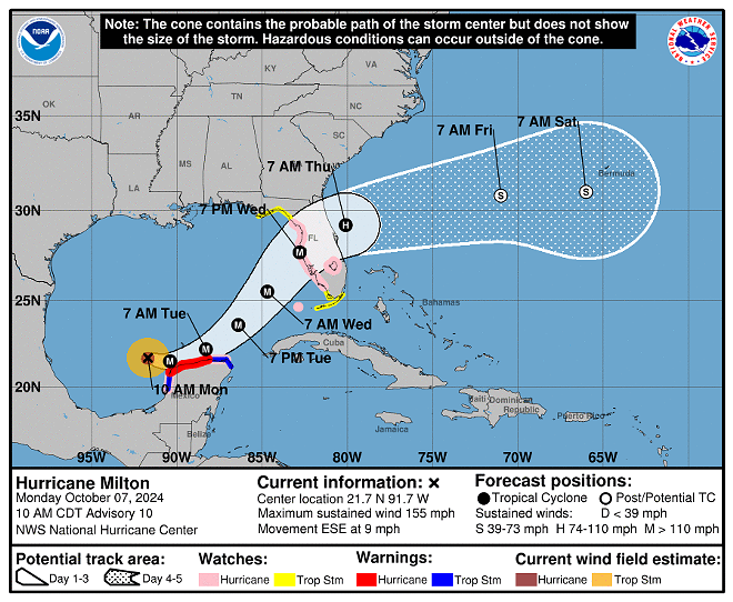 Milton is now a Category 5 hurricane, with Tampa Bay still within cone (2)