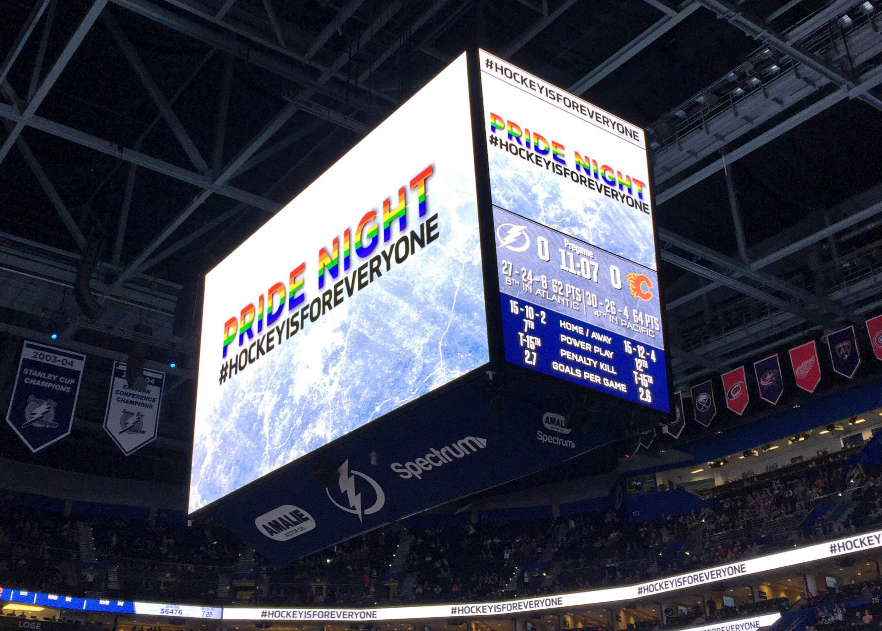 Tampa Bay Lightning hosts Pride Night at Amalie Arena 