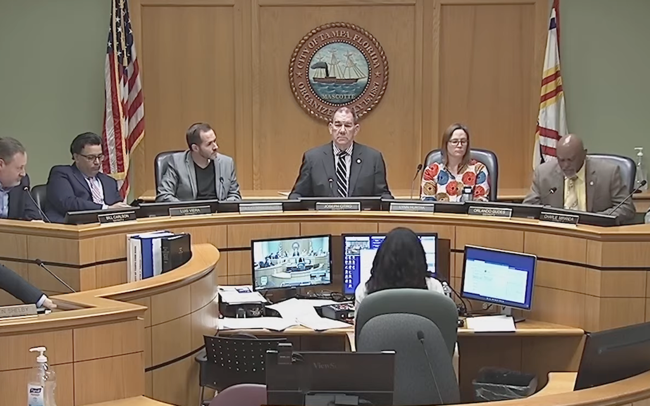 Tampa city council during a meeting today.