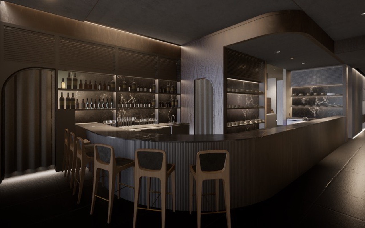 The bar at Kōsen, coming to Tampa Heights this winter 2022-23.