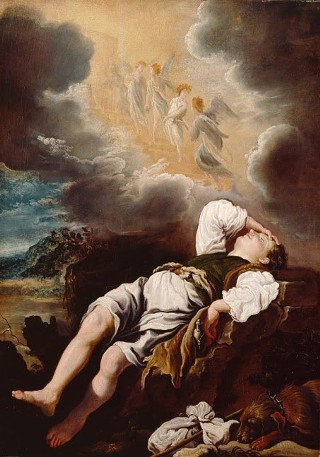 Domenico Feti, Jacob’s Dream, c.1613-1614. Oil on wood panel, 23.8 in x 17.1 in. Detroit Institute of Arts, Founders Society Purchase, General Membership Fund, 39.669. USA
