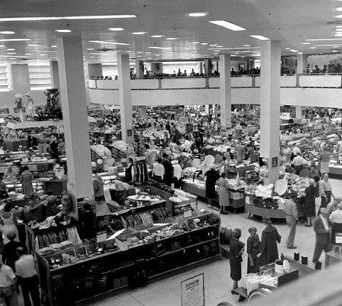 Customers shopping at Maas Brothers department store - Saint Petersburg, Florida (1961).