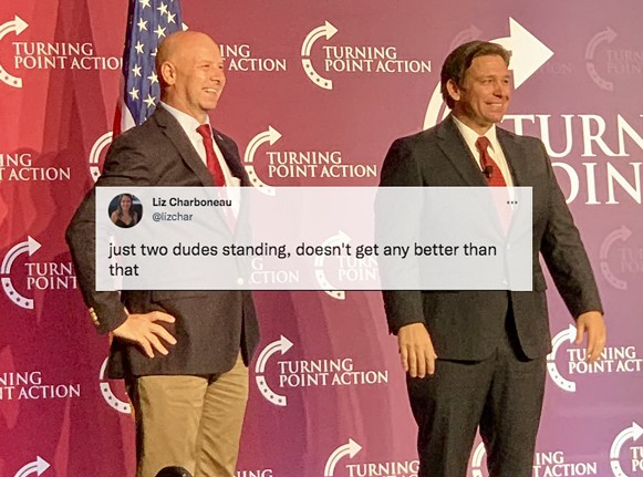 Twitter roasts Florida Gov. DeSantis for standing like a very normal human