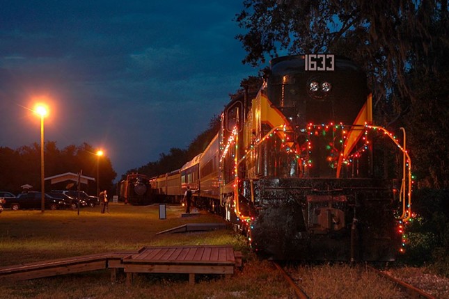 North Pole Express at Florida Railroad Museum

12210 83rd St. E, Parrish
Dec. 1-4, 7-11, 14-21
 What is Christmas without trains? Hop aboard the North Pole Express to enjoy a ride from Parrish to the North Pole. Once you get there, you’ll be greeted by Santa, and have the opportunity to enjoy campfires, activities and entertainment, as well as hot chocolate and cookies which are included with your train ticket. Ticket prices vary depending on date and departure time, but you can get them from $32 and up.
Photo via North Pole Express at Florida Railroad Museum/Facebook