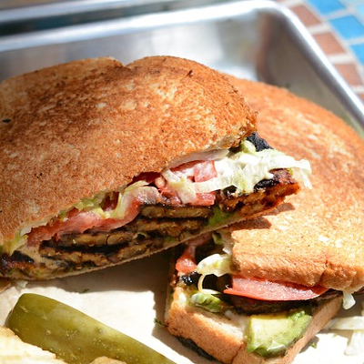 It features tempeh, avocado, lettuce and tomato.