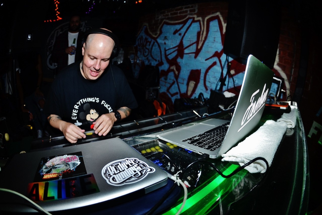 Photos of DJ Fashen rocking Ol' Dirty Sundays at Crowbar Ybor City