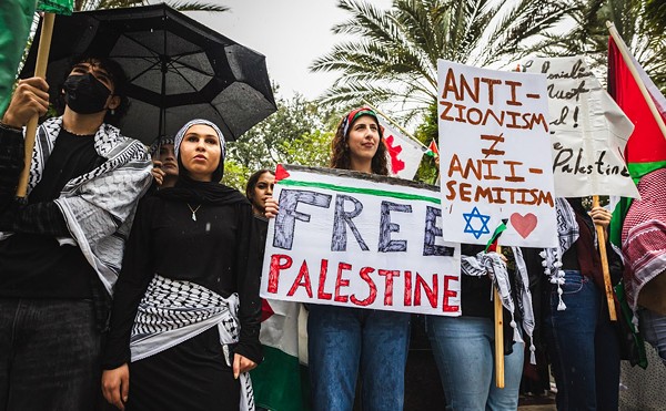 A pro=Palestine rally on USF's Tampa campus in early October.