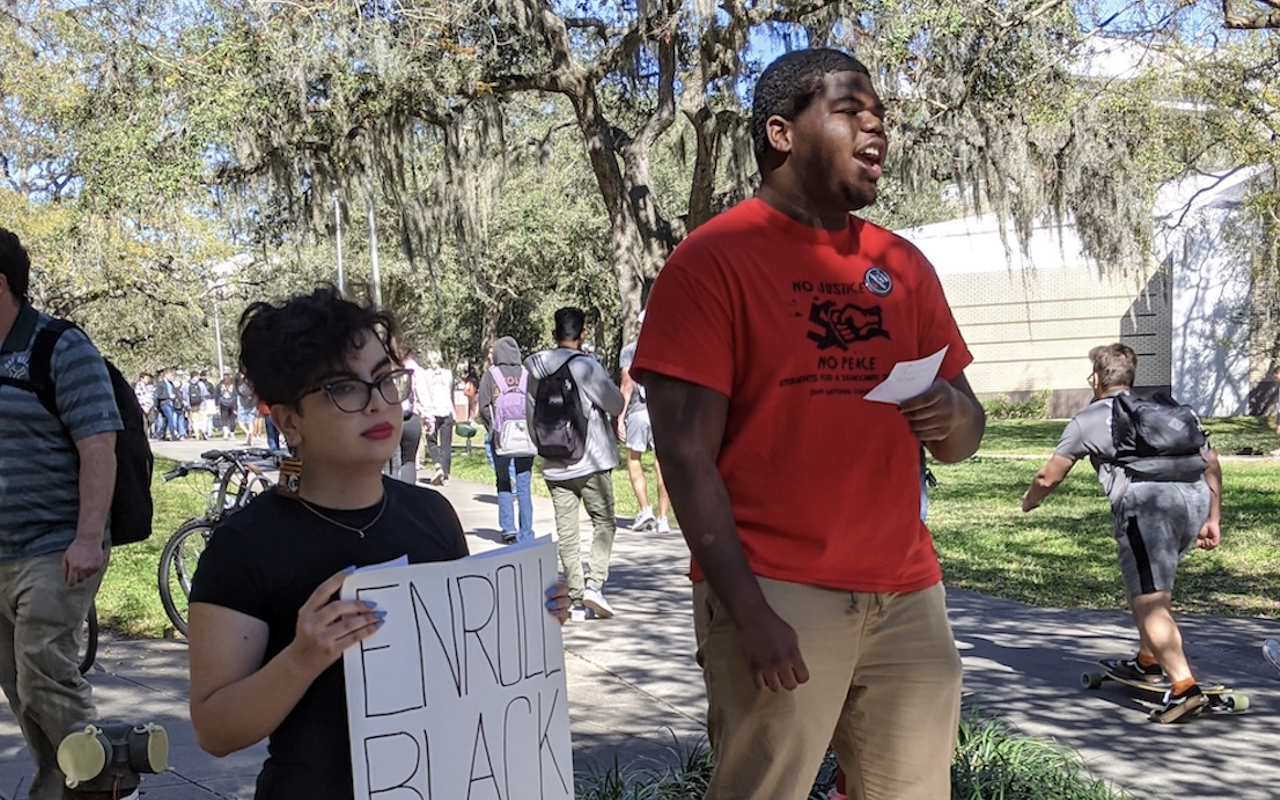 SDS students over low Black enrollment at USF in Feb. of 2020