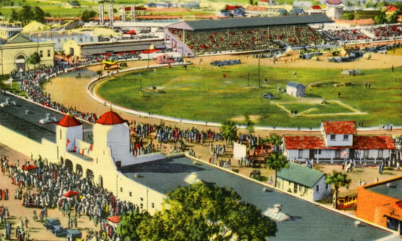 Bird's eye view of the Florida State Fair in Tampa, 1940
