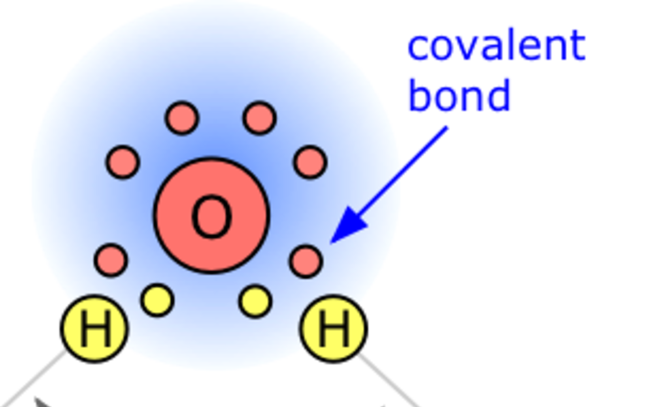 covalent atomic bond in the water molecule