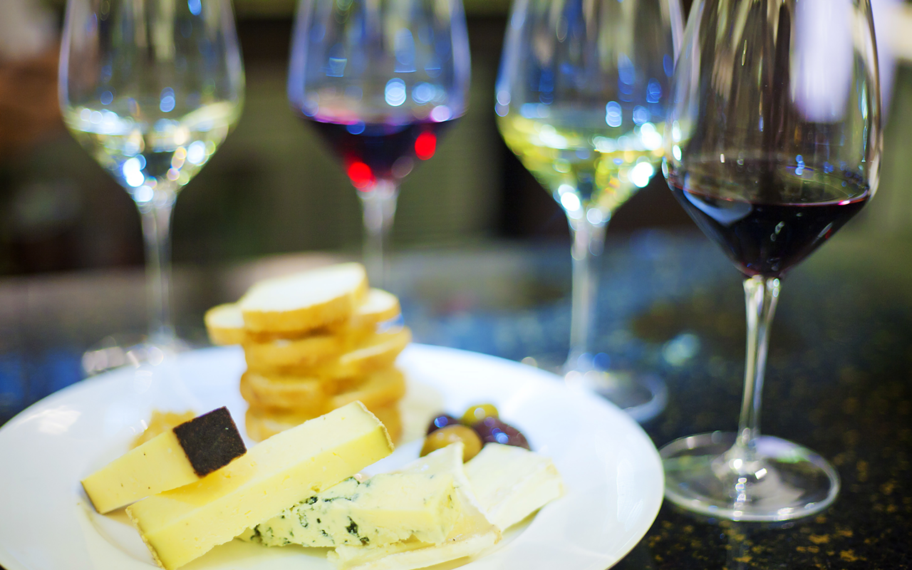 WINE AND DINE: First Flight’s wine and charcuterie offerings at Tampa International Airport.