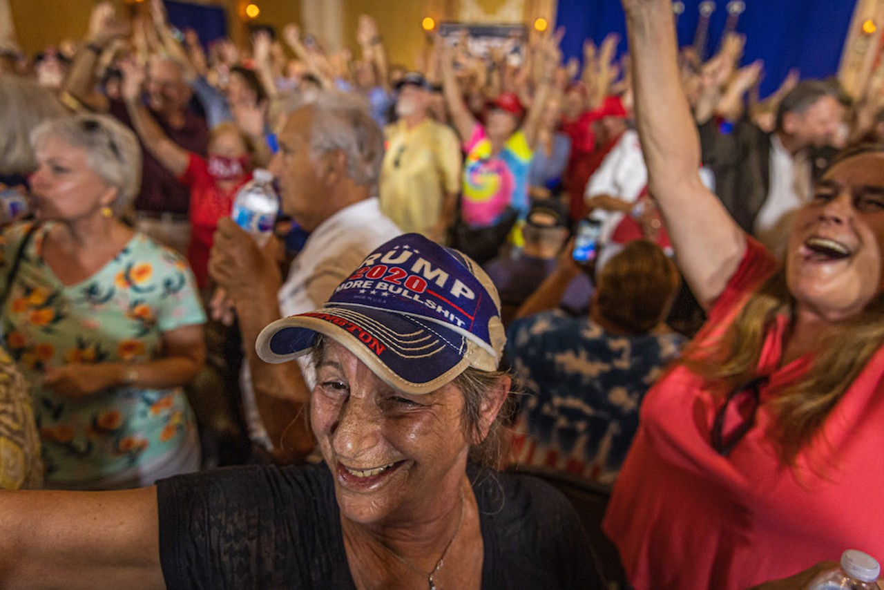 Trump supporters at a Matt Gaetz and Marjorie Taylor Greene event at The Villages on April 30, 2021.