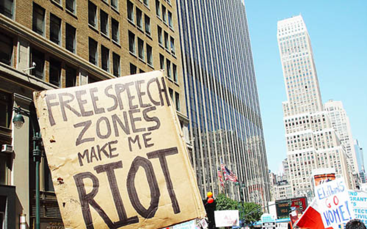 ON THE MARCH: Protesters at the 2004 Republican Convention in New York City.